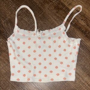 Pacsun Floral Crop Top with Pink Daisies